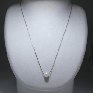 一粒パールネックレス（あこや本真珠）　SV925