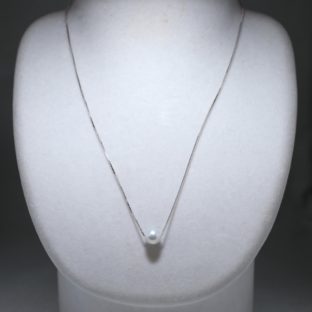 一粒パールネックレス（あこや本真珠）　SV925