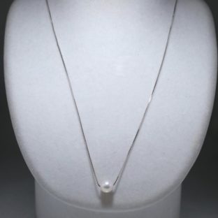 一粒パールネックレス（あこや本真珠）　SV925